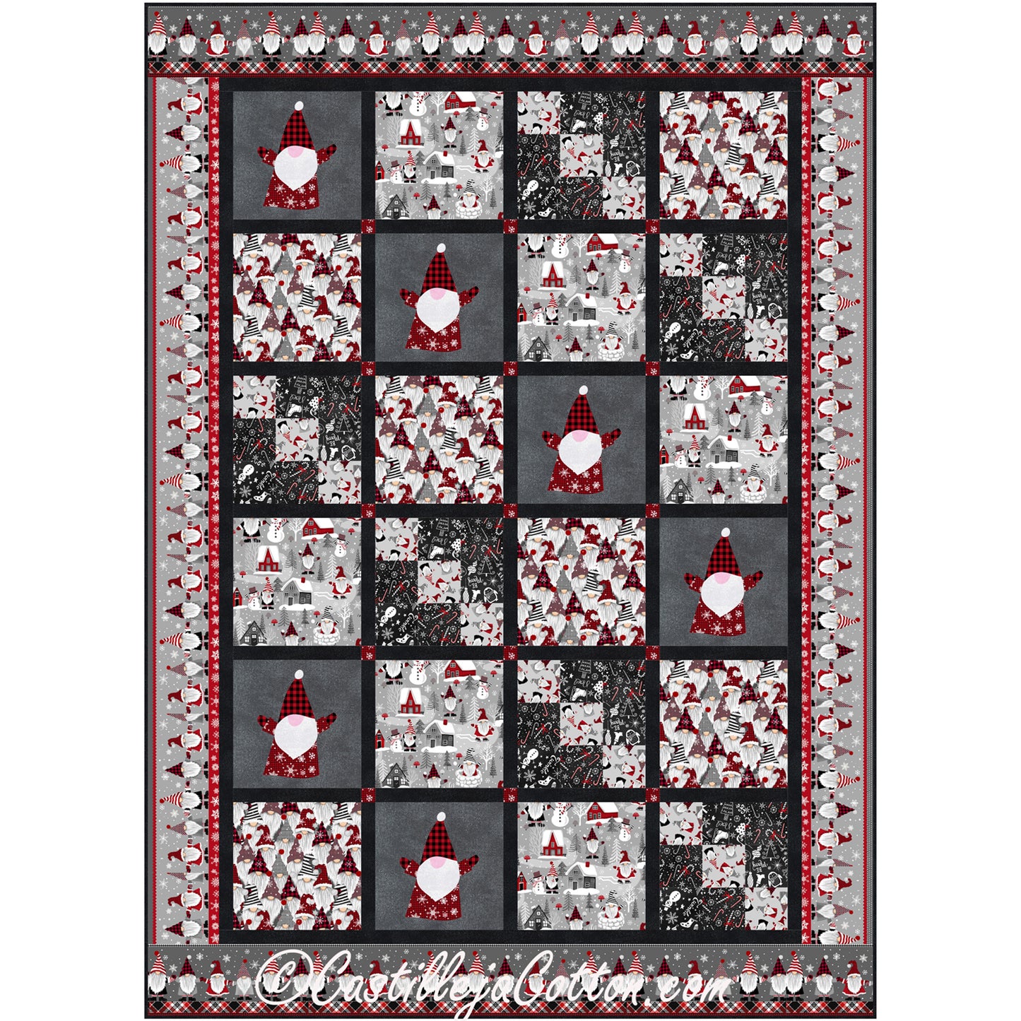 Christmas Gnomes Quilt Pattern CJC-58461 - Paper Pattern