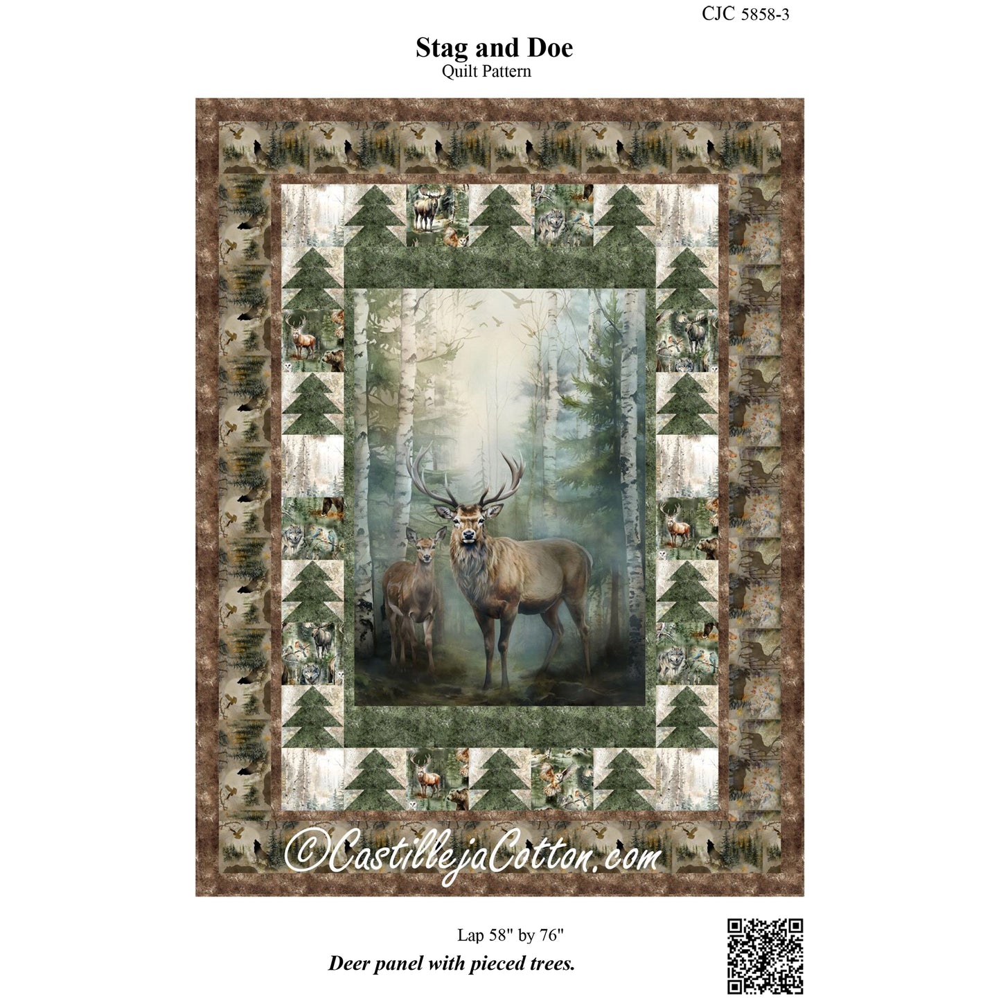 Stag and Doe Quilt Pattern CJC-58583 - Paper Pattern