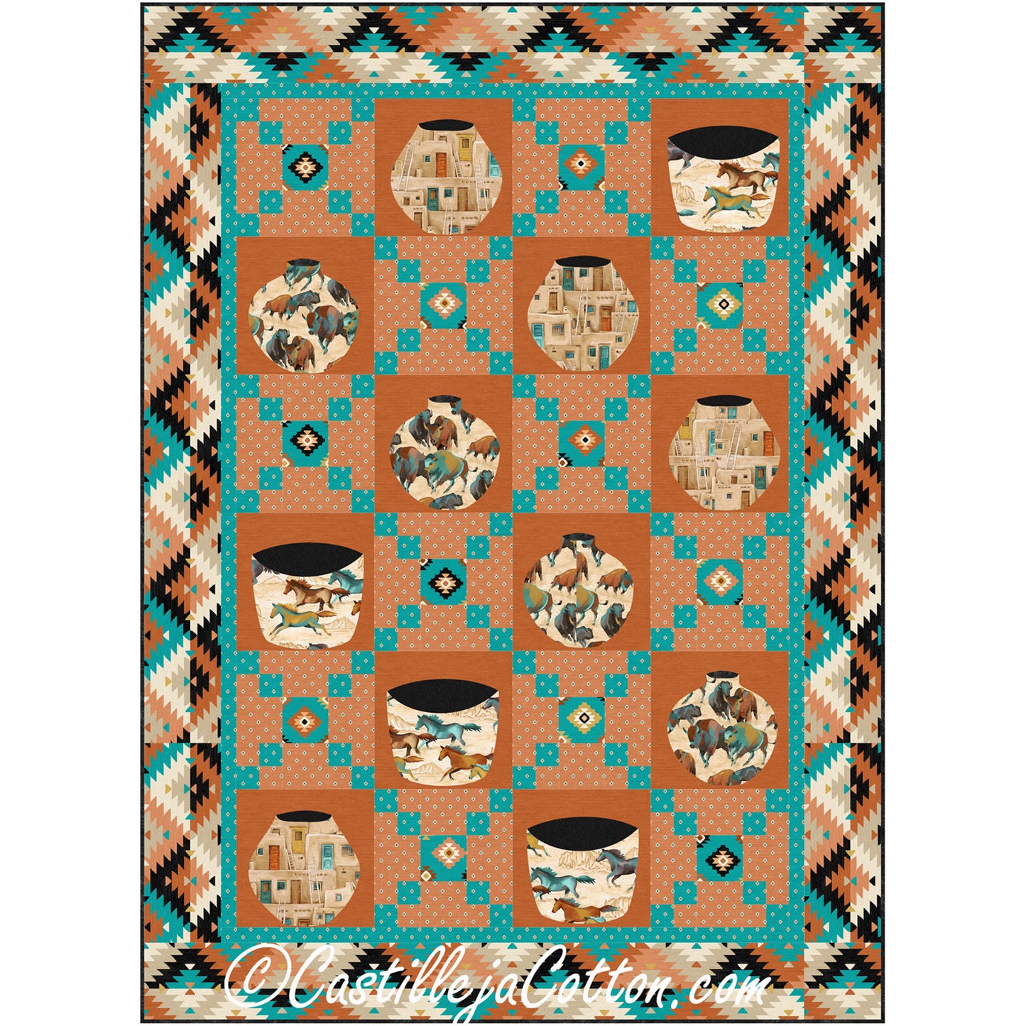 Southwestern Baskets Lap Quilt CJC-58641e - Downloadable Pattern