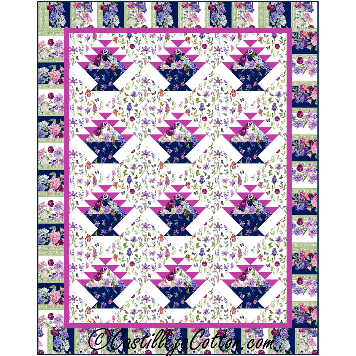 Triangle Baskets Lap Quilt CJC-58651e - Downloadable Pattern