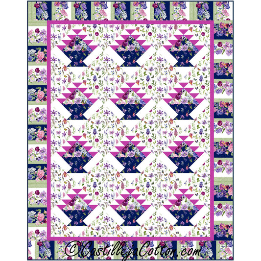 Triangle Baskets Lap Quilt CJC-58651e - Downloadable Pattern