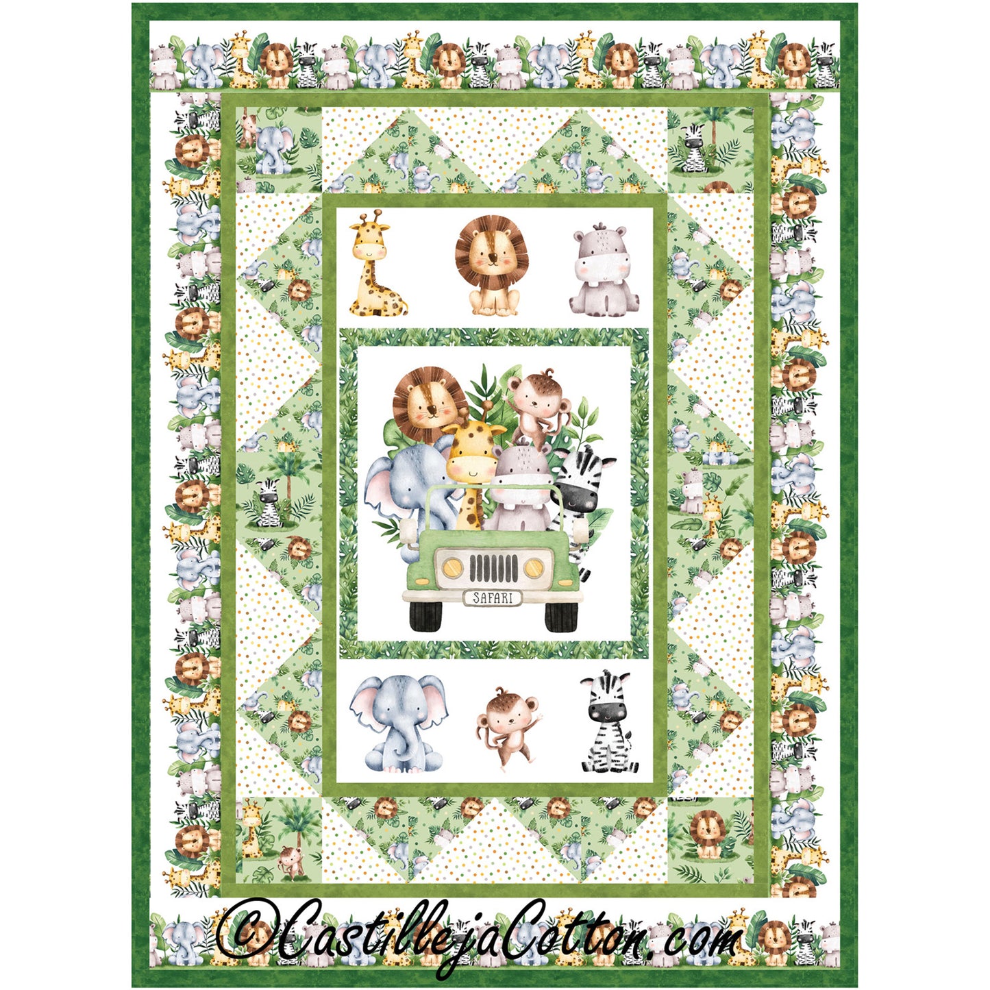 Baby Safari Lap Quilt CJC-58661e - Downloadable Pattern