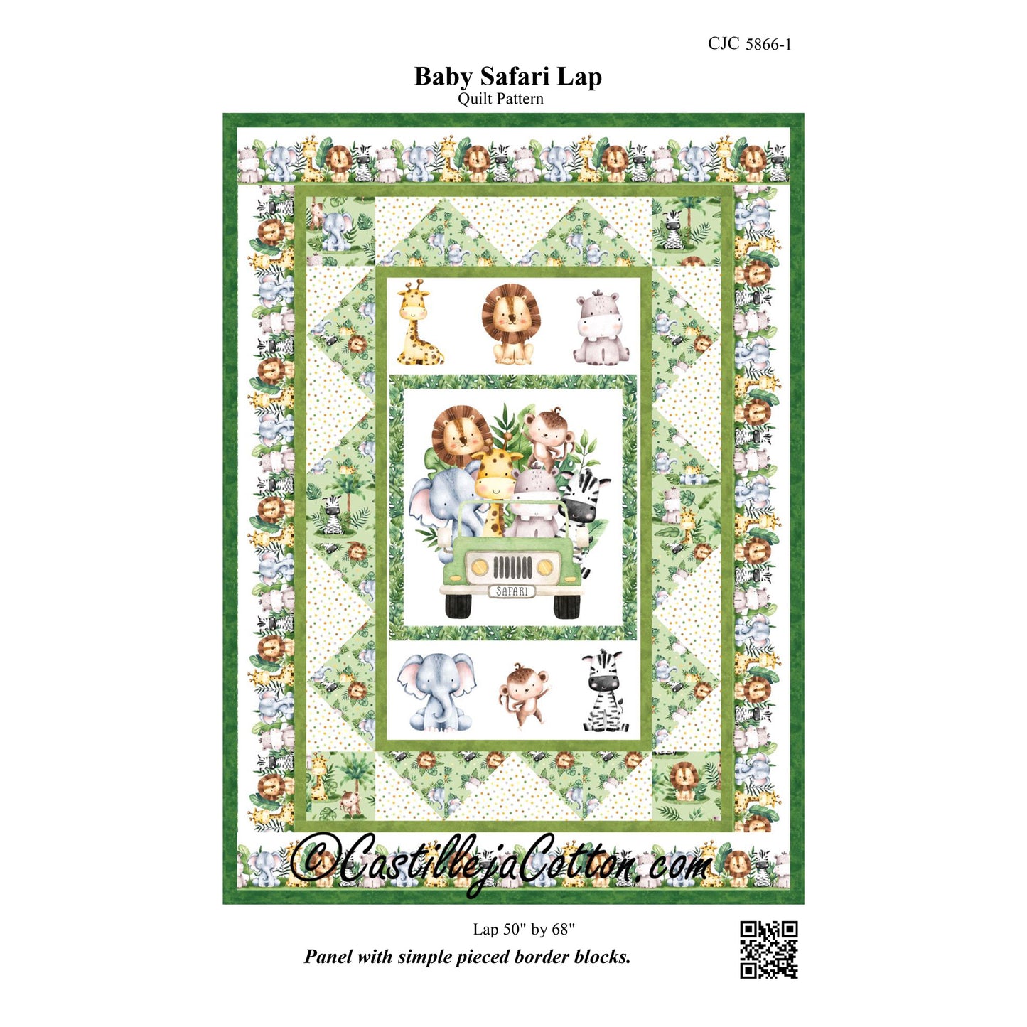 Baby Safari Lap Quilt CJC-58661e - Downloadable Pattern