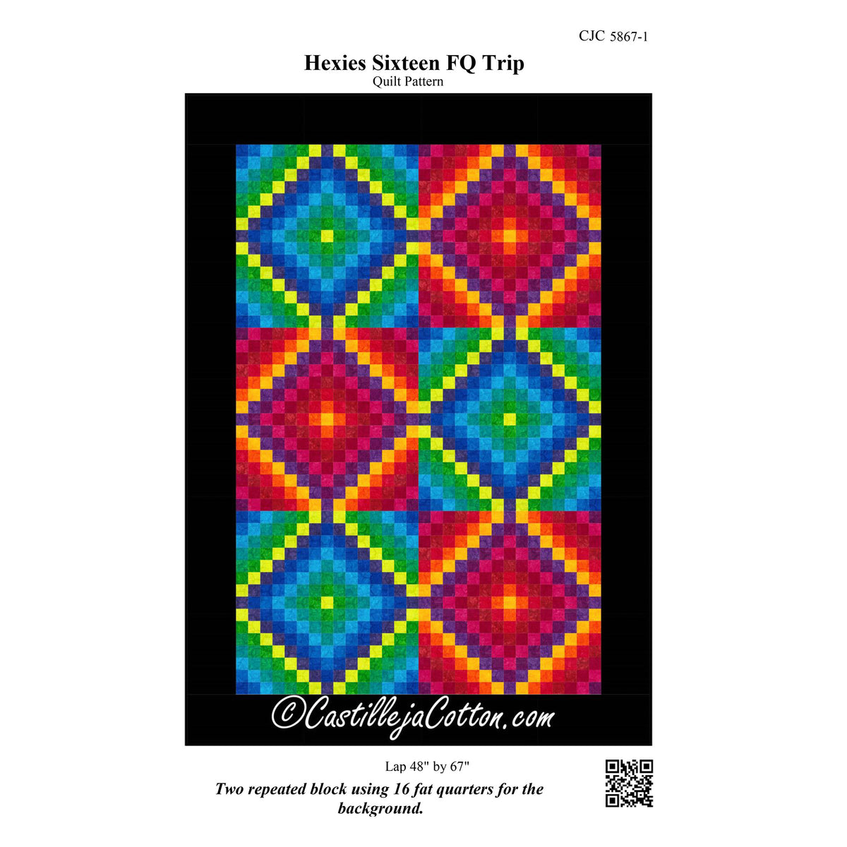 Hexies Sixteen FQ Trip Quilt Pattern CJC-58671 - Paper Pattern