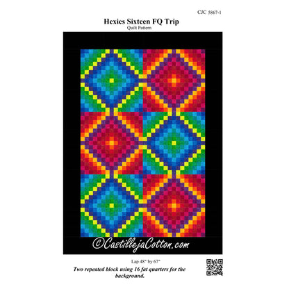 Hexies Sixteen FQ Trip Quilt Pattern CJC-58671 - Paper Pattern