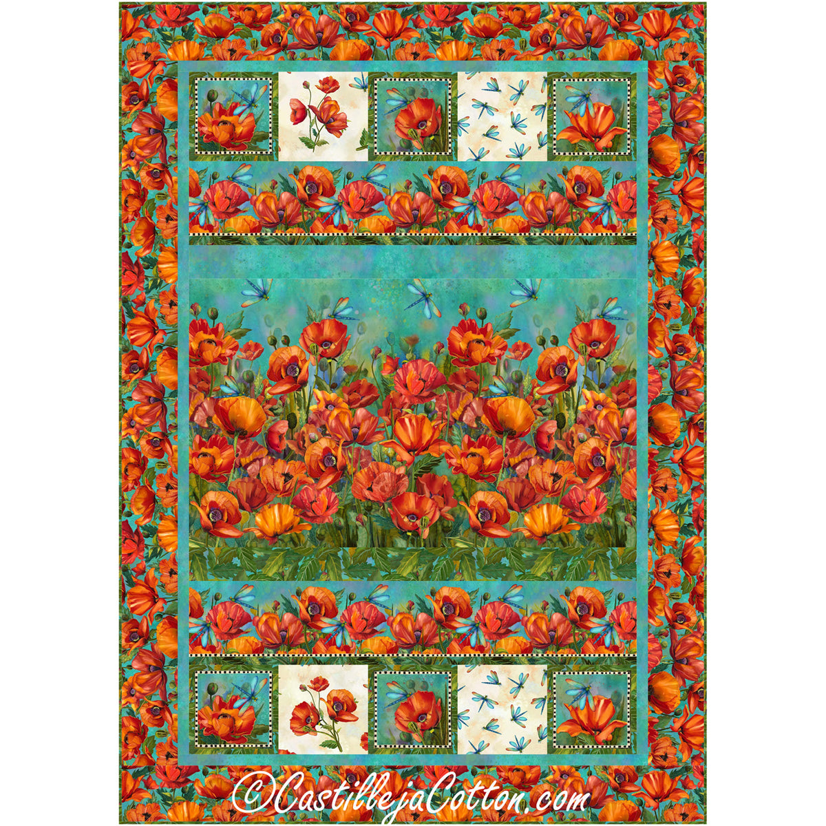 Charisma Poppies Quilt Pattern CJC-58691 - Paper Pattern
