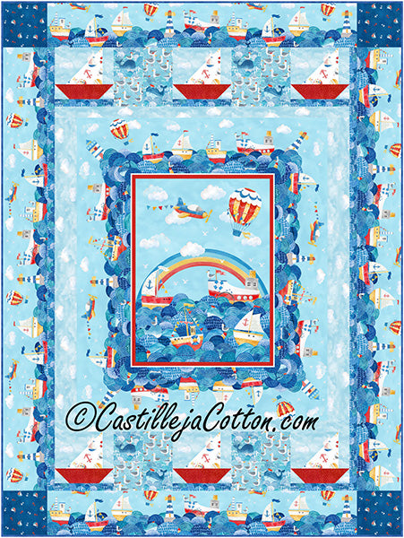 Ships and Air Balloons Quilt CJC-58711e - Downloadable Pattern