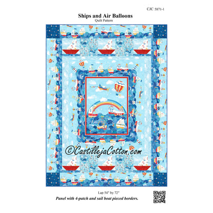 Ships and Air Balloons Quilt CJC-58711e - Downloadable Pattern