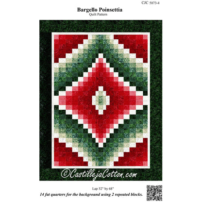 Cover image of pattern for Bargello poinsettia quilt.