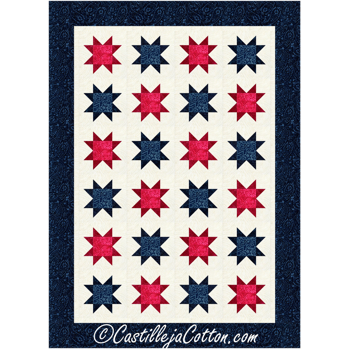 Fat Quarter Liberty Stars Quilt Pattern CJC-58762 - Paper Pattern