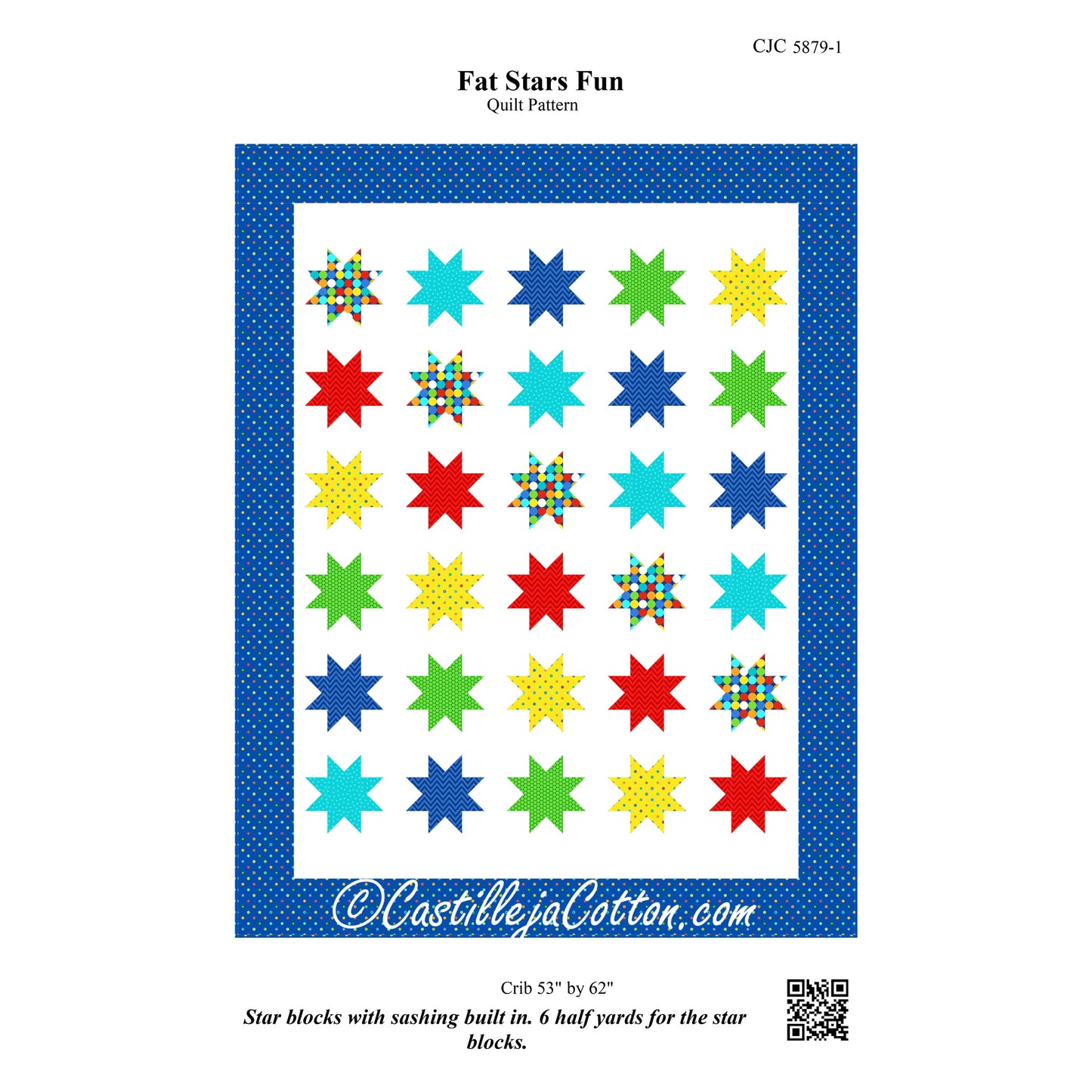 Fat Stars Fun Quilt Pattern CJC-58791 - Paper Pattern