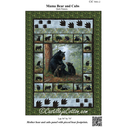 Cover image of pattern for Mama Bear and Cubs Quilt.