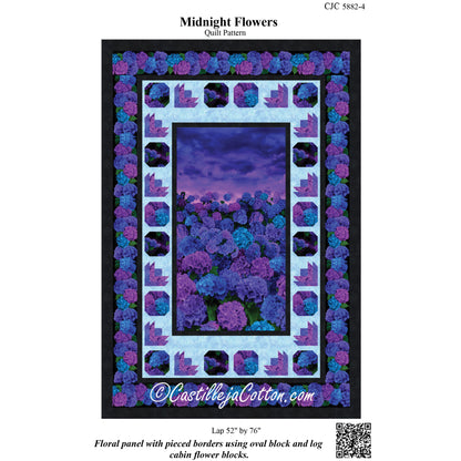 Cover image of pattern for Midnight Flowers Quilt.