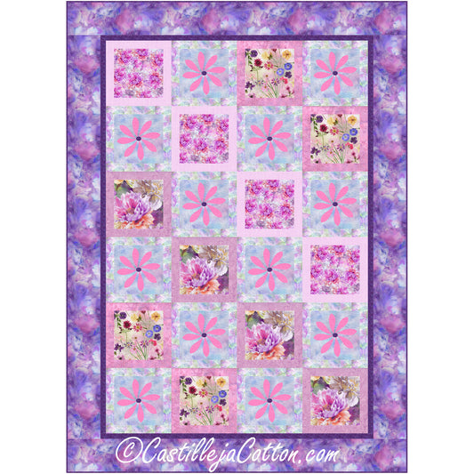 Enchanted Wildflowers Purple Quilt Pattern CJC-58881 - Paper Pattern