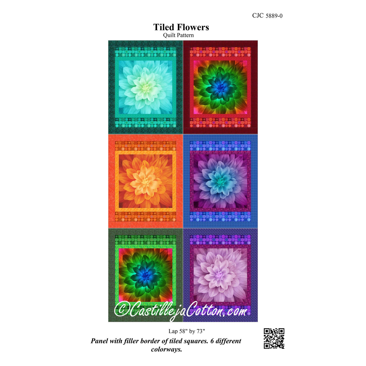 Tiled Flowers Quilt CJC-58890e - Downloadable Pattern