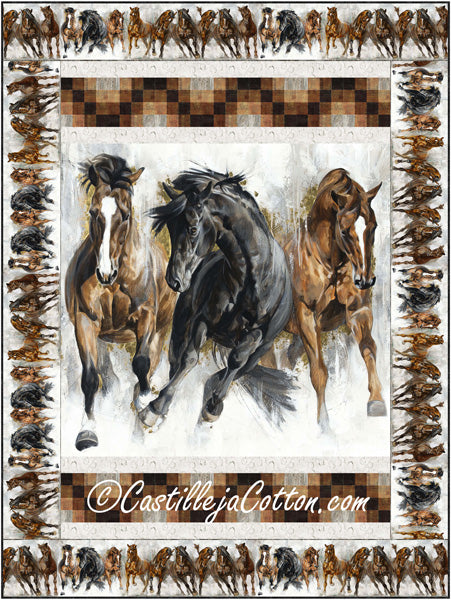 Wild Stallions Quilt CJC-58901e - Downloadable Pattern