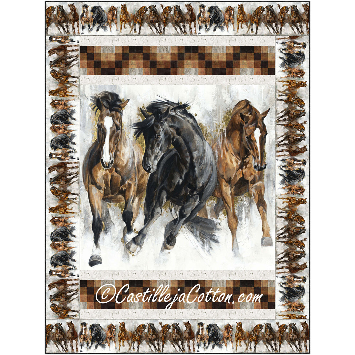 Wild Stallions Quilt CJC-58901e - Downloadable Pattern