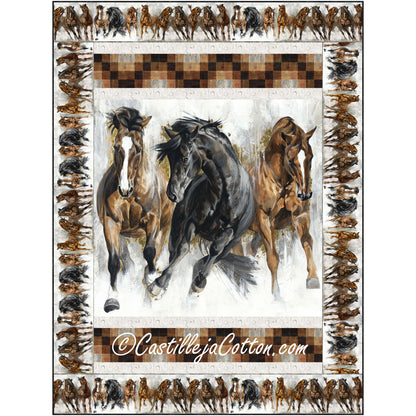 Wild Stallions Quilt CJC-58901e - Downloadable Pattern