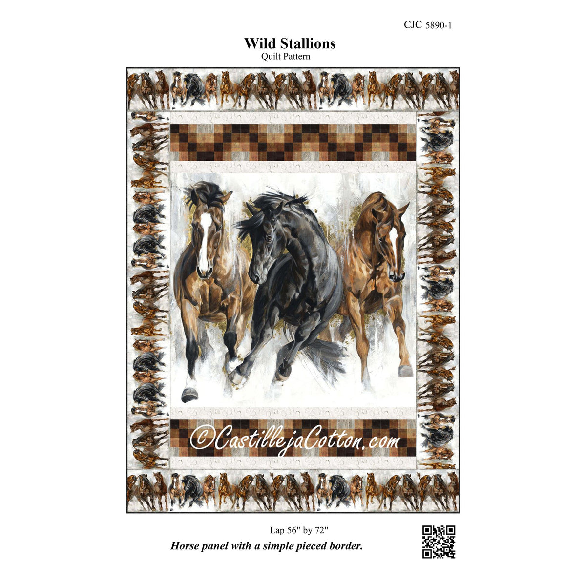 Wild Stallions Quilt CJC-58901e - Downloadable Pattern
