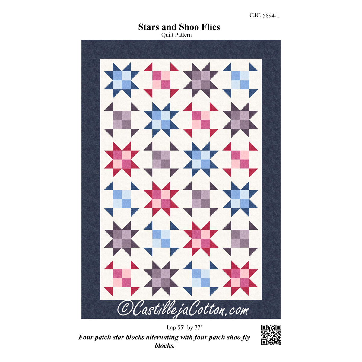 Stars and Shoo Flies Quilt Pattern CJC-58941 - Paper Pattern