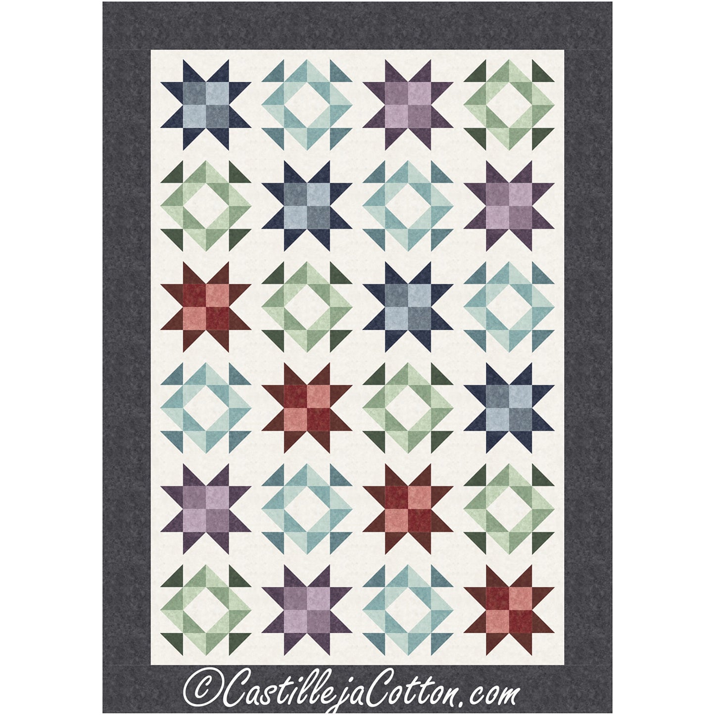 A vibrant quilt featuring a colorful star pattern, showcasing a blend of hues.