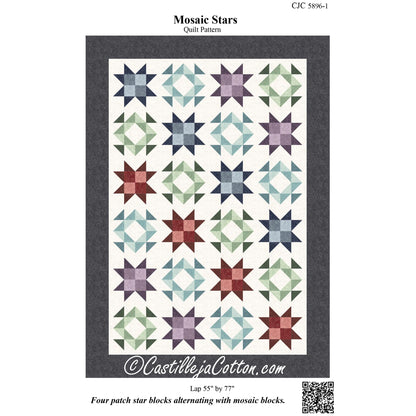 Image of cover of pattern for Mosaic Stars Quilt.