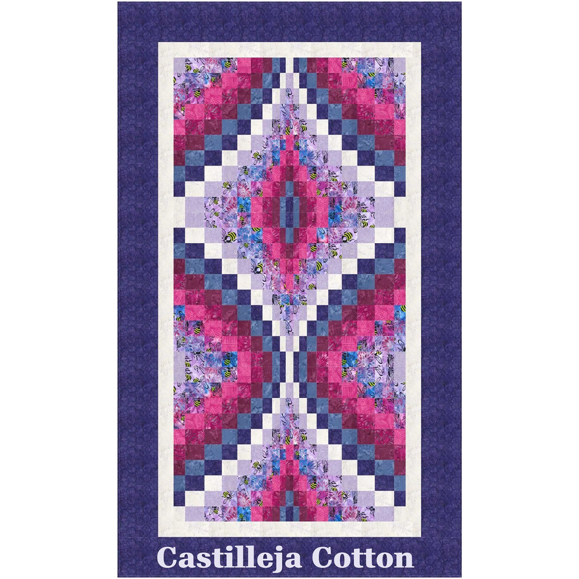 Hourglass Busy Bee quilt is a fun bargello hour-glass design.