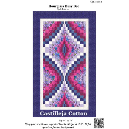 Cover image of pattern for Hourglass Busy Bee quilt.