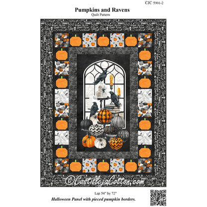 Cover image of pattern for Pumpkins and Ravens Quilt.