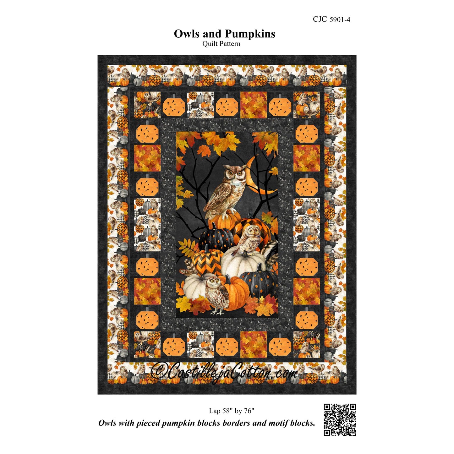 Owls and Pumpkins Quilt Pattern CJC-59014w - Wholesale Product