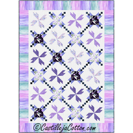 Fluttering Amethyst Flowers Quilt Pattern CJC-59091 - Paper Pattern