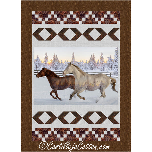 Horses in Snow Quilt CJC-59431e - Downloadable Pattern