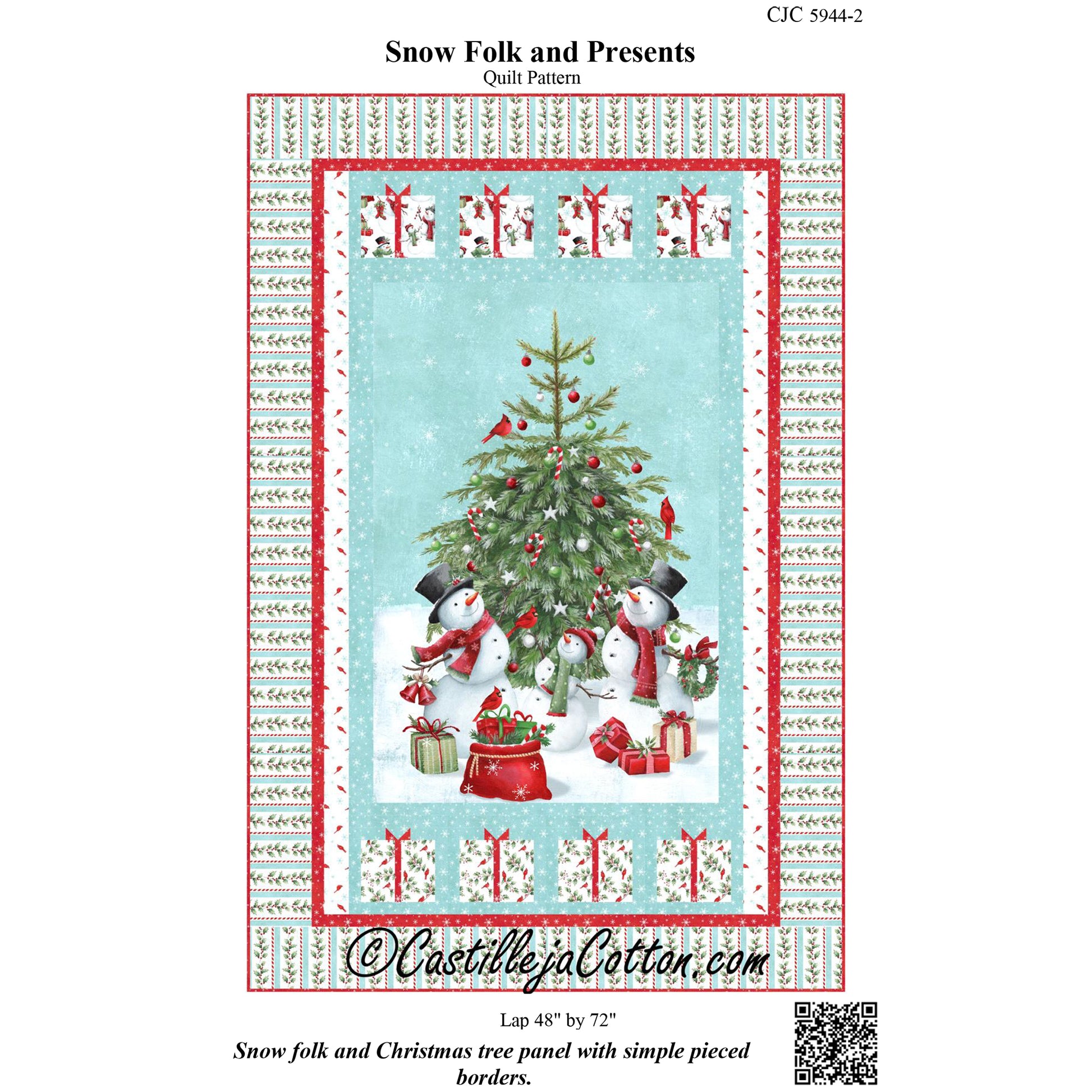 Cover image of pattern for Snow Folk and Presents quilt.