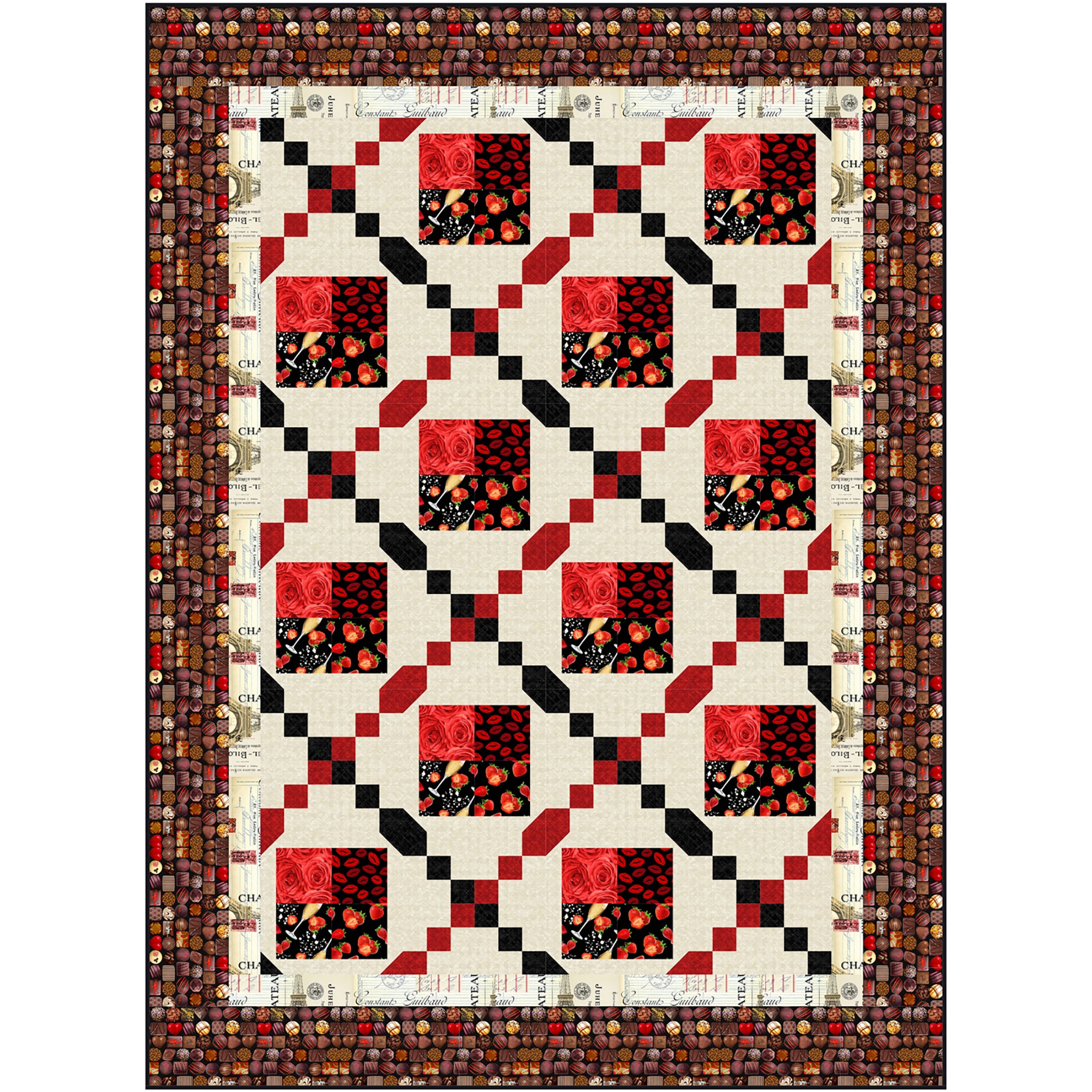 Paris Chains Four Patches Quilt CJC-59521e - Downloadable Pattern ...
