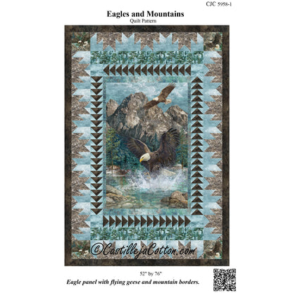 Cover image of pattern for Eagles and Mountains Quilt.