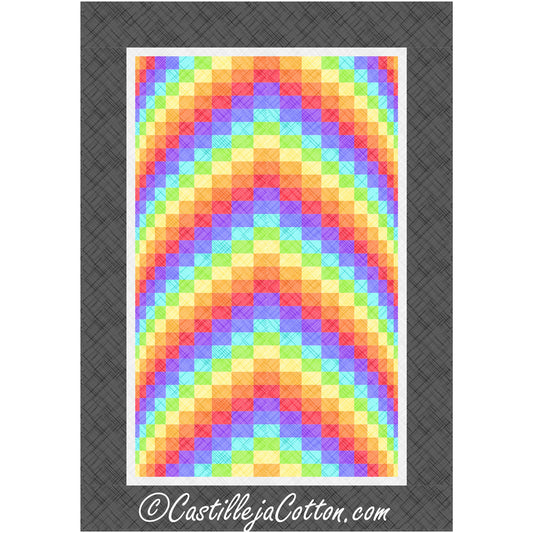 Colorful bargello quilt featuring a rainbow of colors.