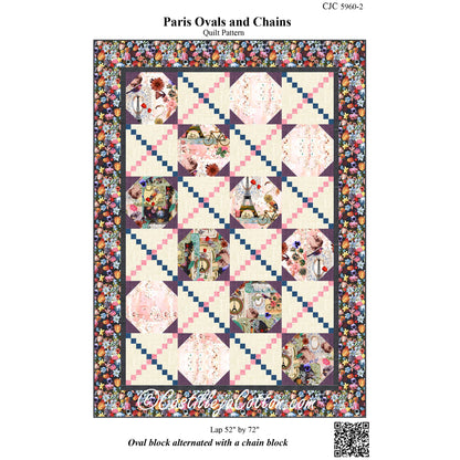 Cover image of pattern for Paris Ovals and Chains quilt.