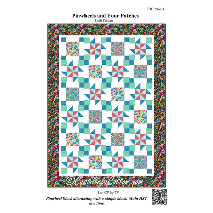 Cover image of pattern for Pinwheels and Four Patches Quilt.