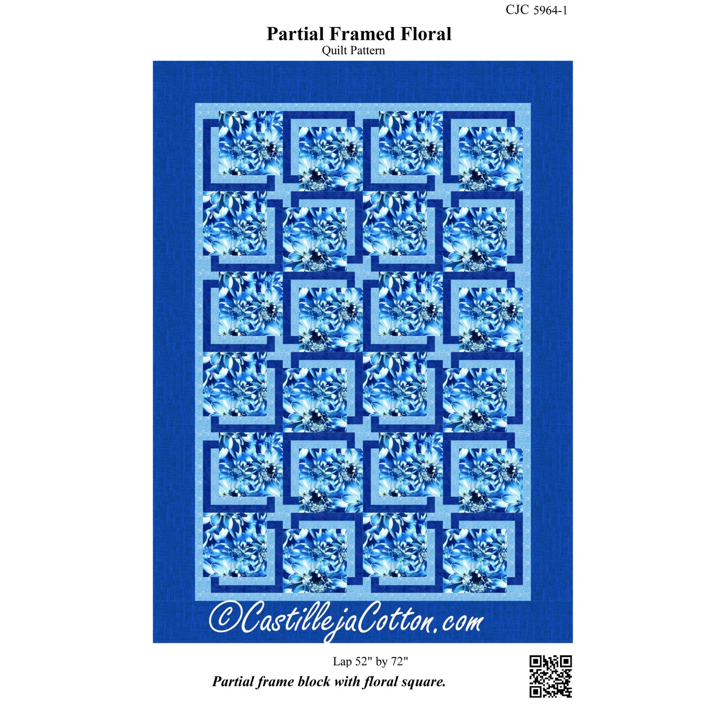 Partial Framed Floral Quilt Pattern CJC-59641 - Paper Pattern