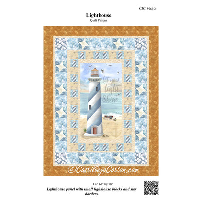 Image of the cover for the Lighthouse quilt pattern by Diane McGregor of Castilleja Cotton.