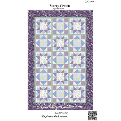 Cover image of pattern for Starry Crown Quilt.