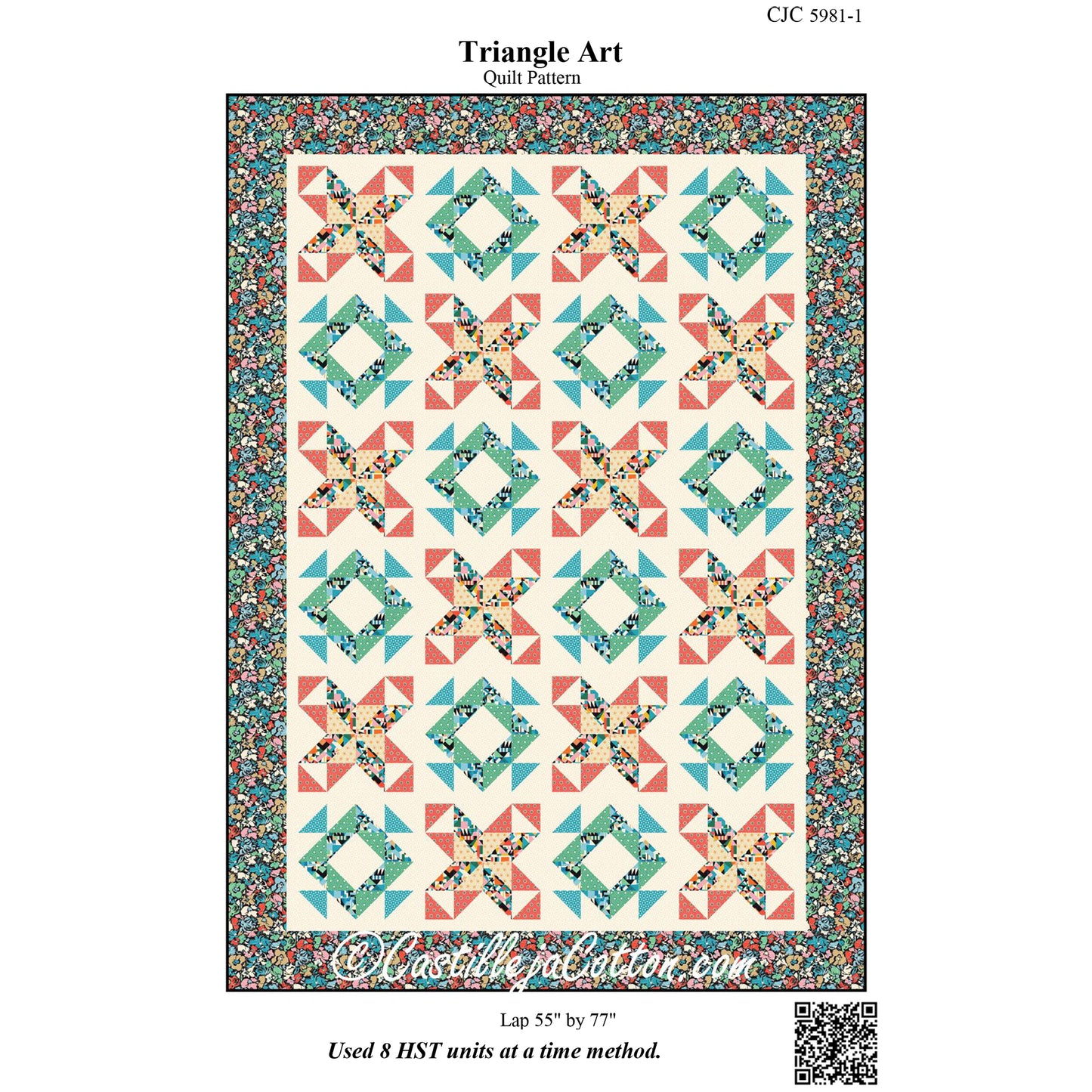 Cover image of pattern for Triangle Art Quilt.