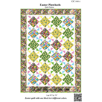 Cover image of pattern for Easter Pinwheels Quilt.