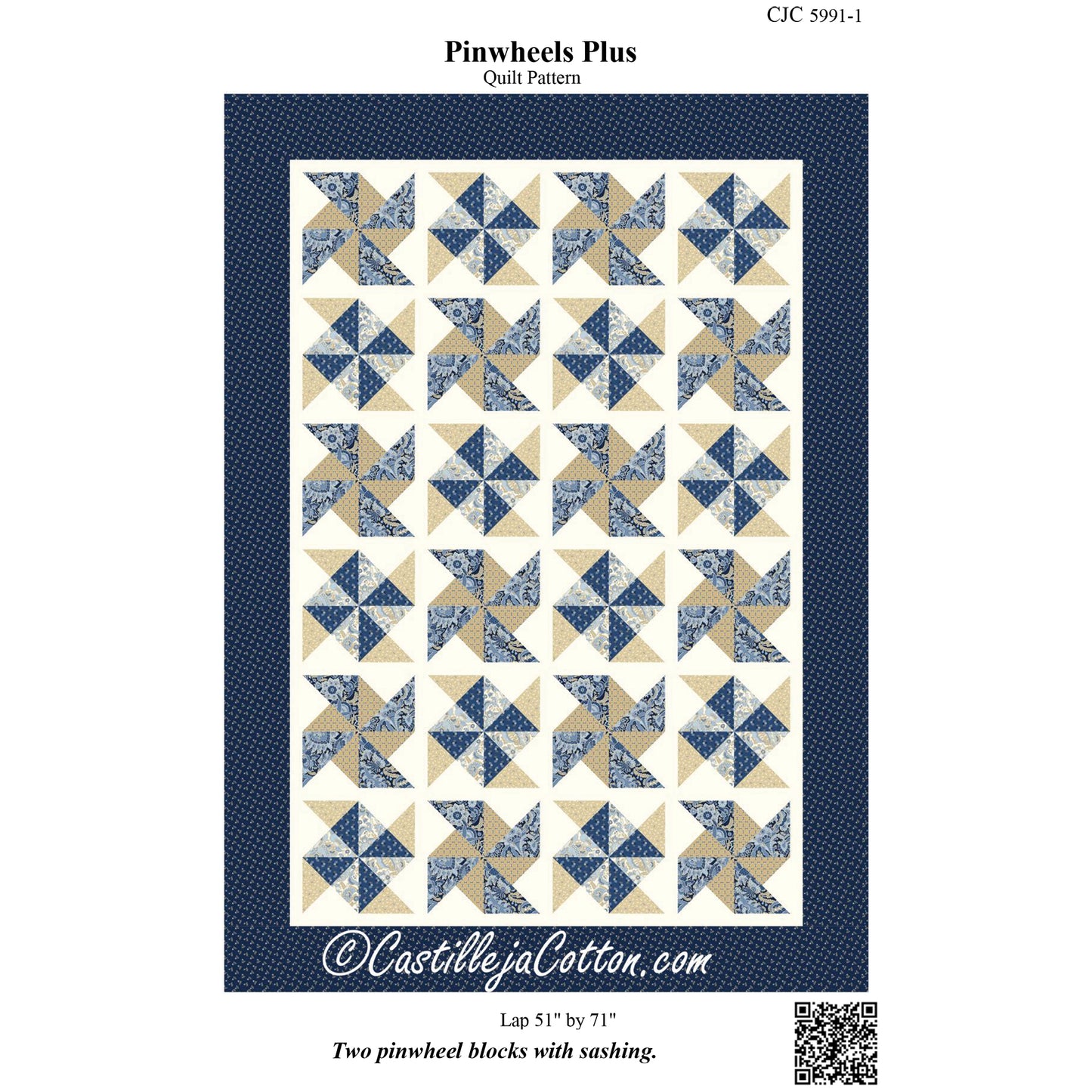 Cover image of pattern for Pinwheels Plus Quilt.