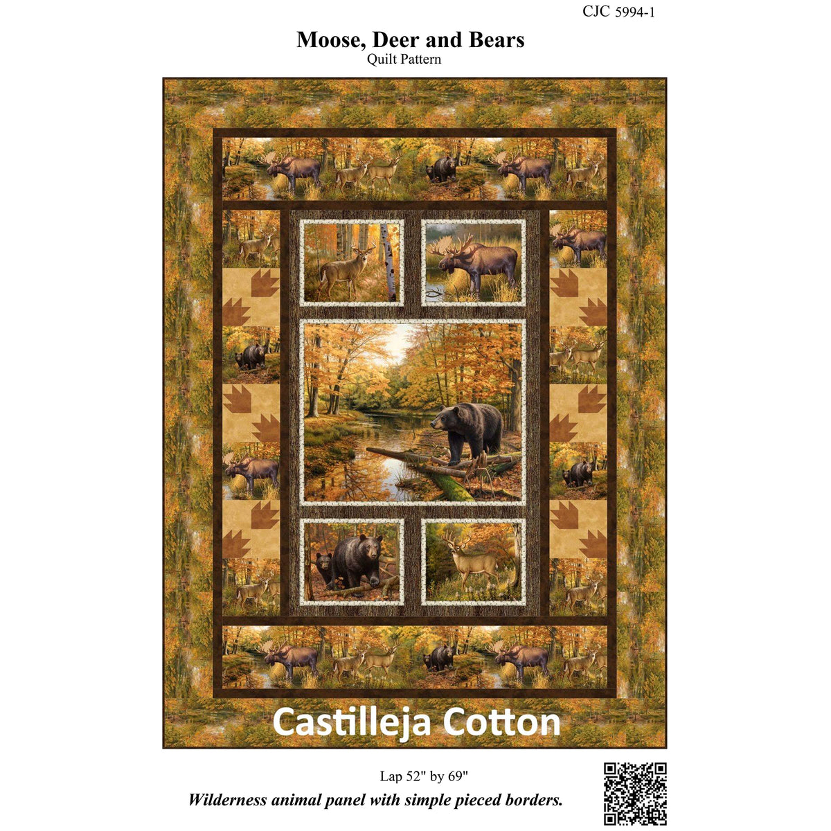 Moose, Deer and Bears Quilt Pattern CJC-59941 - Paper Pattern