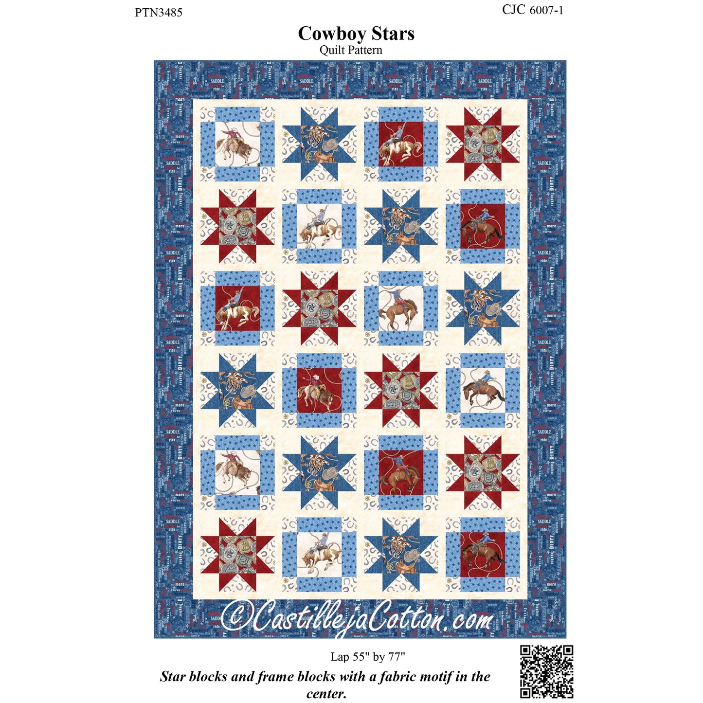 Cover image of pattern for Cowboy Stars Quilt.