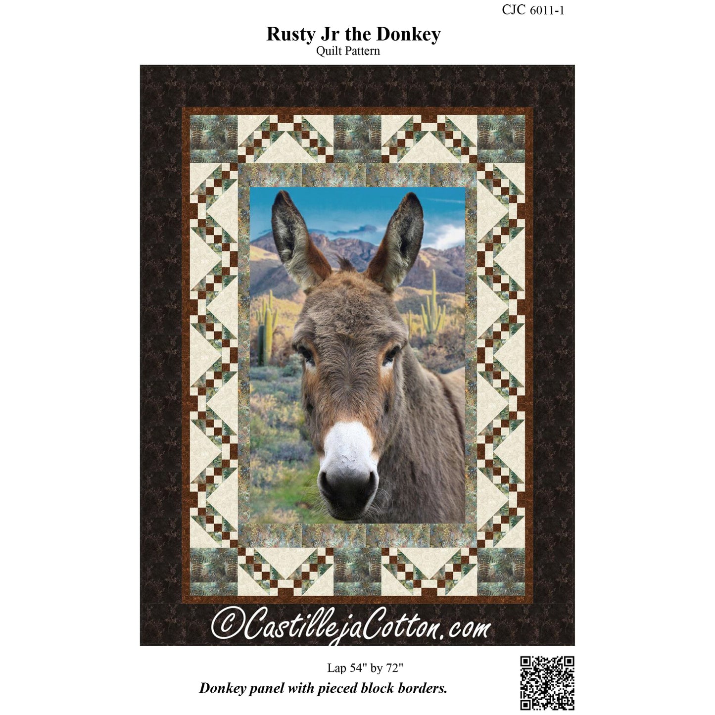 Cover image of pattern for Rusty Jr. the Donkey Quilt.