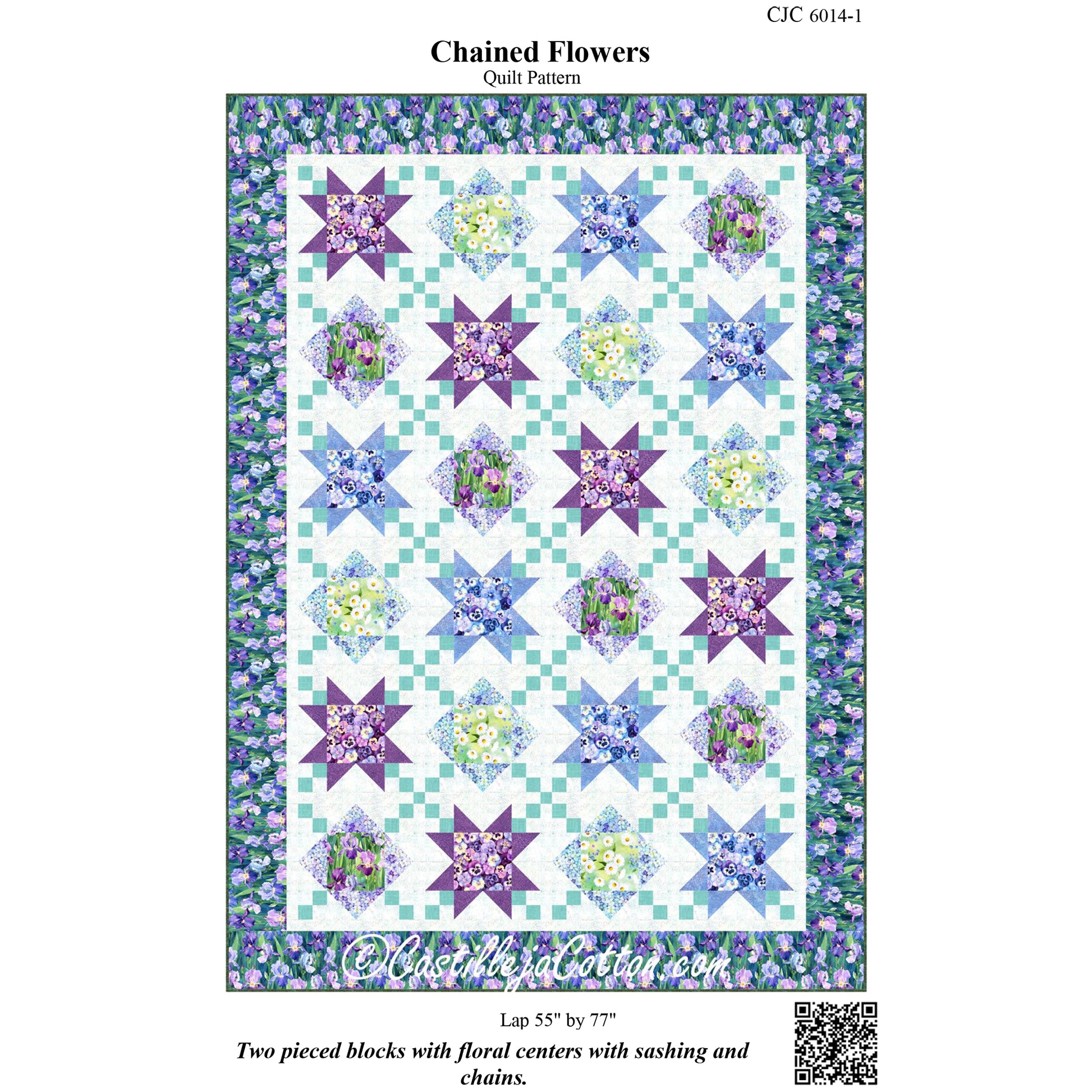 Image of pattern for Chained Flowers Quilt.