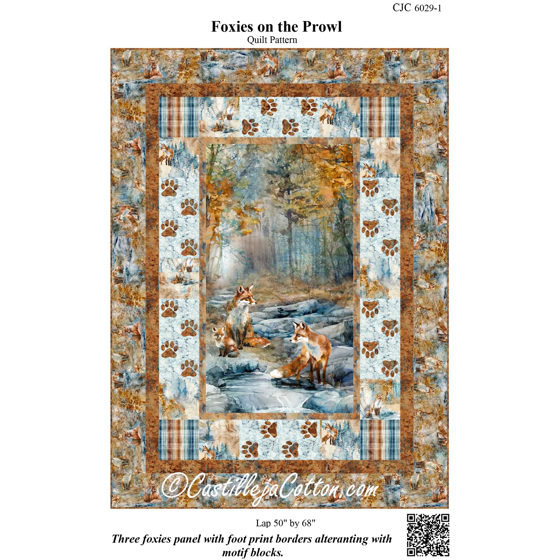 Cover image of pattern for Foxies on the Prowl quilt.