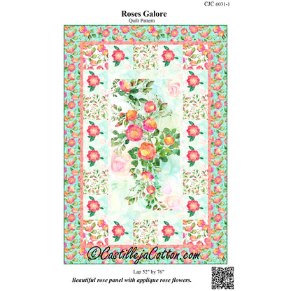 Cover image of pattern for Roses Galore quilt.